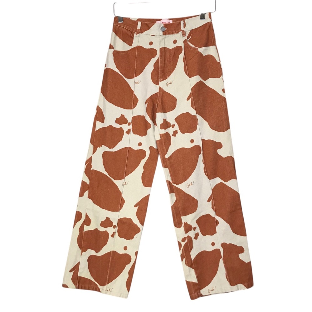 Women's 29 Lisa Says Gah Brown Cow Robyn Jean Jeans Pants Printed - Picture 3 of 16